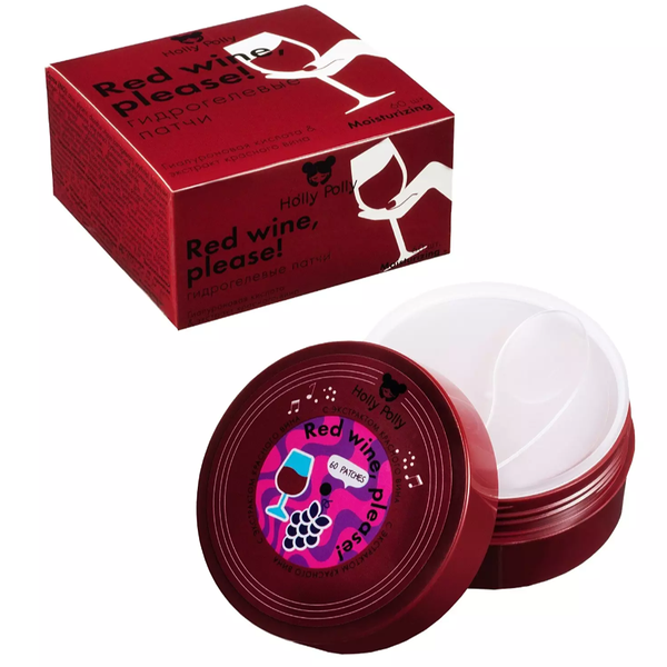 Патчи Holly Polly Red Wine, please! гидрогелевые с гиалуроновой кислотой и экстрактом красного вина 60 шт 