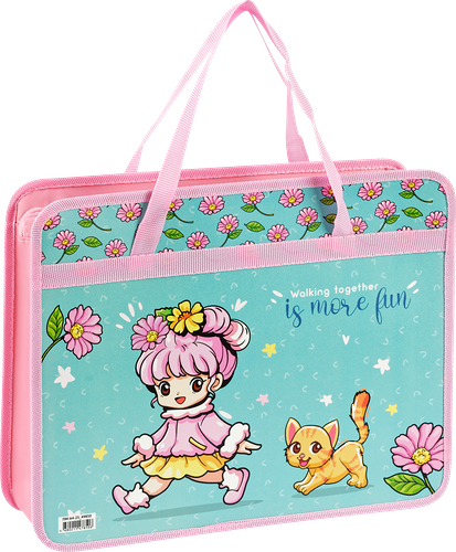 Папка ARTSPACE А4, с ручками, пластик, на молнии, 8см, в ассортименте, Арт. ПМ-А4-25_49855/1