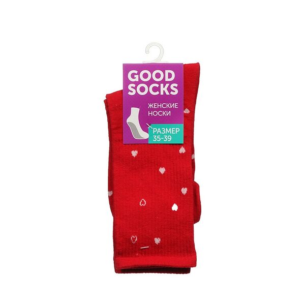 Женские носки Good Socks Сердечки, красные, р.35-39