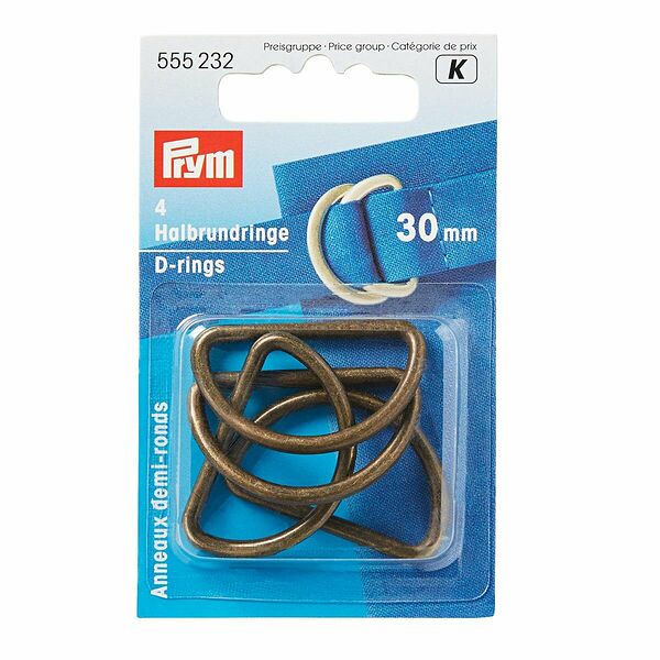 Полукольца цинк 30мм цвета состаренной латуни 4шт. Prym