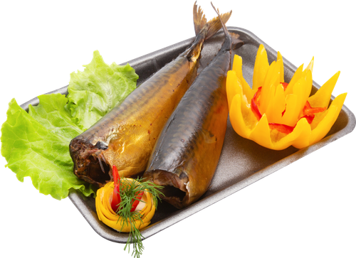 

Скумбрия горячего копчения БУХТА ПЕЛИКАНOFF потрошеная без головы, весовая