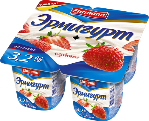 

Йогурт Эрмигурт Молочный 3.2% с клубникой 100 г 1 шт.
