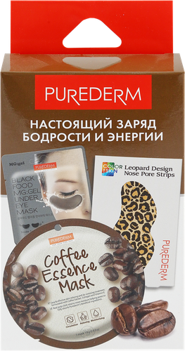 

Набор PUREDERM Бодрое утро Патчи для области под глазами + Маска тканевая с экстрактом кофе