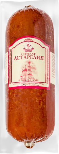 

Колбаса варено-копченая АСКИЗКИЕ КОЛБАСЫ Сервелат Астарелия ГОСТ, 350г
