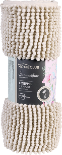Коврик для ванной HOMECLUB Warm Grey 80x100см, шенилл, Арт. WF19-009