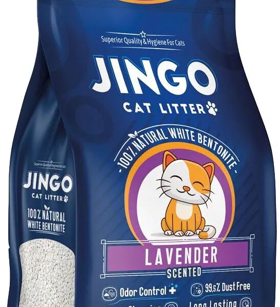 Комкующийся наполнитель Jingo Lavender для кошачьего туалета с ароматом лаванды 10л