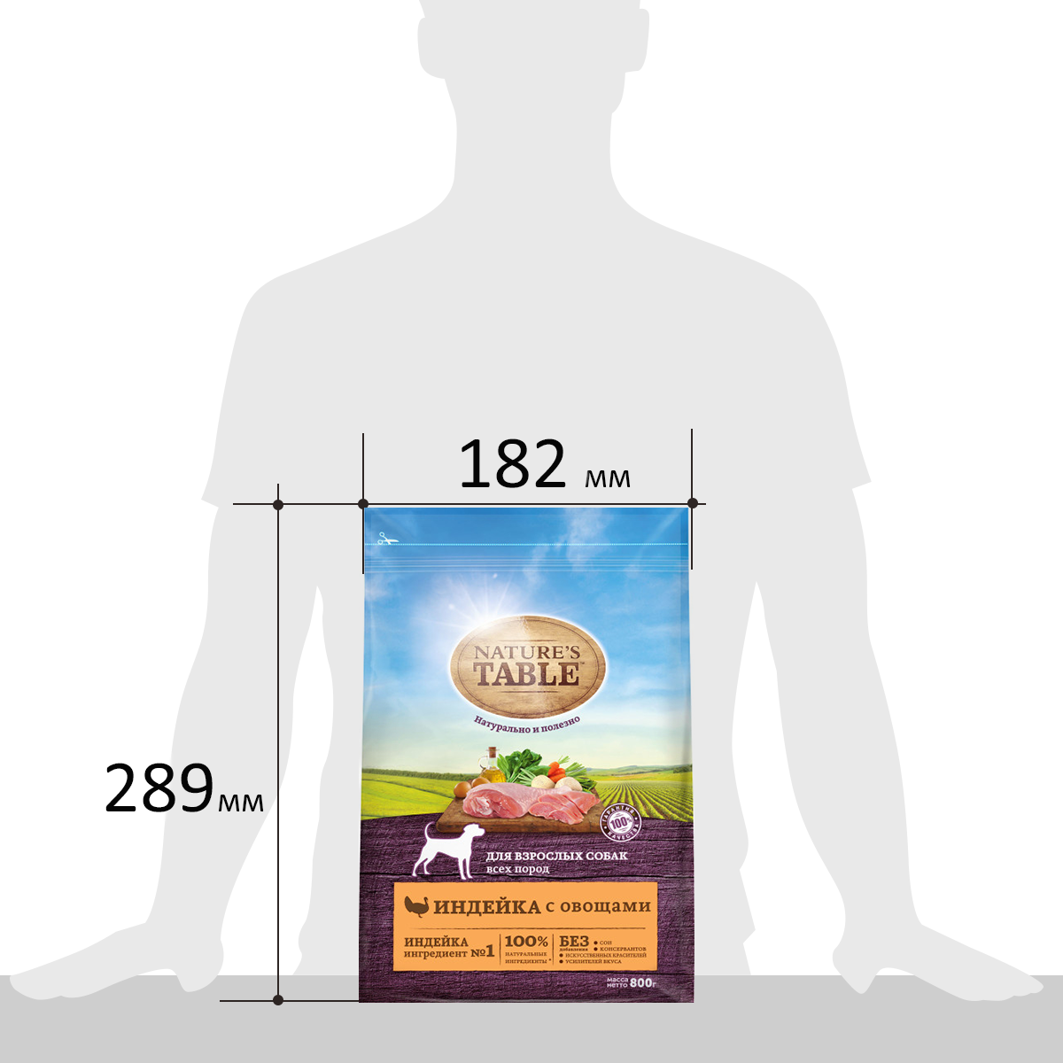 

Сухой корм Nature’s Table для взрослых собак всех пород индейка с овощами 800 г