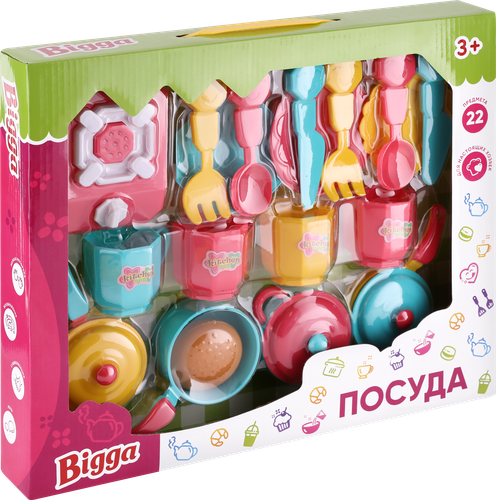 

Набор игровой BIGGA Посуда, 22 предмета