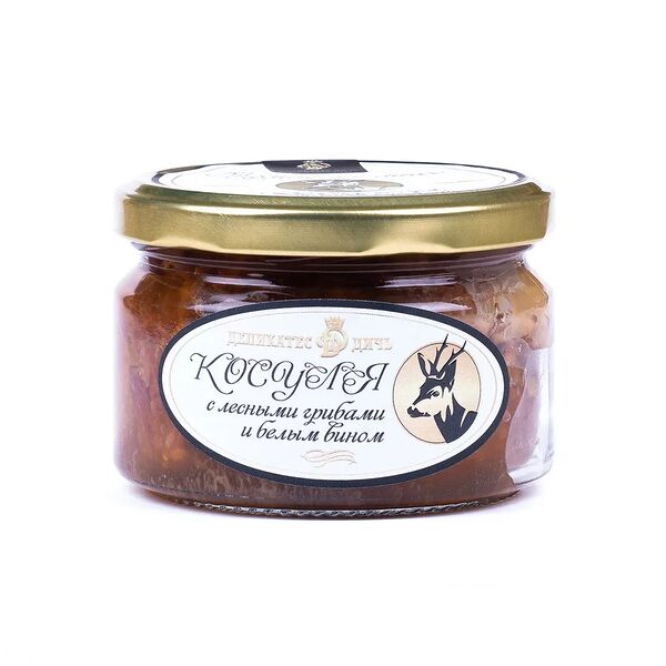 Мясо косули Деликатес Дичь томленое с лесными грибами и белым вином