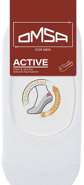Носки мужские Omsa Active 101 подследники Bianco Белый Размер 39-41
