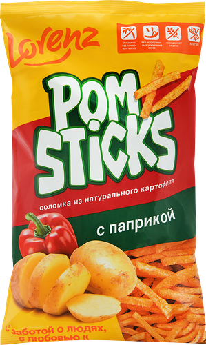 Чипсы картофельные Lorenz Pomsticks соломкой с паприкой