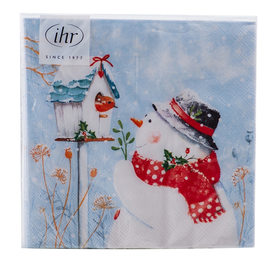 

Салфетки рельефные Ihr Keep you warm and lovely 33х33 см, 3-слойные, голубые упк 20 шт Германия