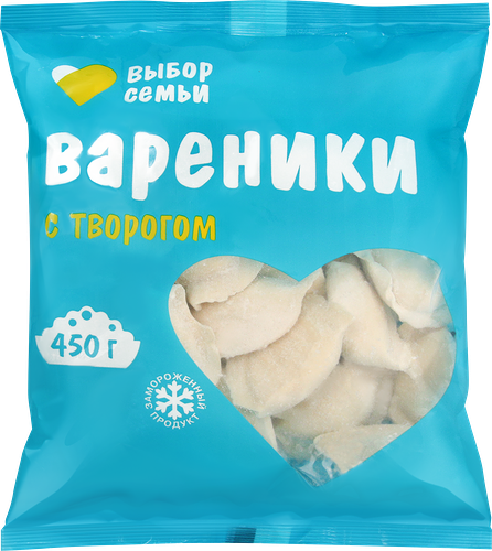 Вареники ВЫБОР СЕМЬИ с творогом, 450г