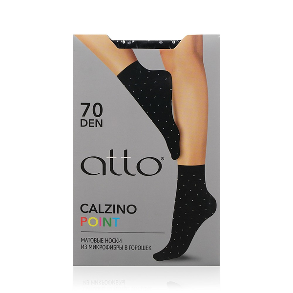Женские плотные носки в горошек Atto Calzino Point 70den, черные, 1 пара