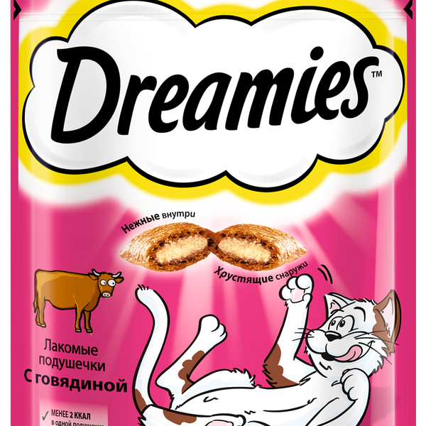 Лакомство для кошек Dreamies подушечки с говядиной 30 г