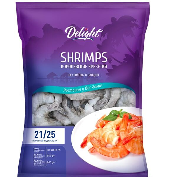 Креветки Delight 21/25 заморож 850г