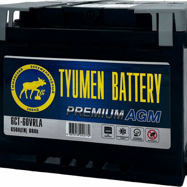 Аккумулятор TYUMEN BATTERY Premium 60 Ач 650 А обратная полярность