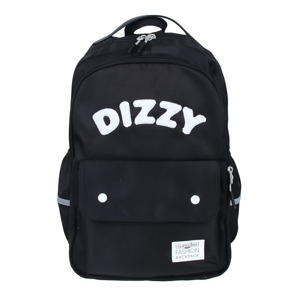 Рюкзак подростковый 43,5x29x17см, 2 отд., 4карм., клапан на липучке, декор иск.мехом, нейлон, черный