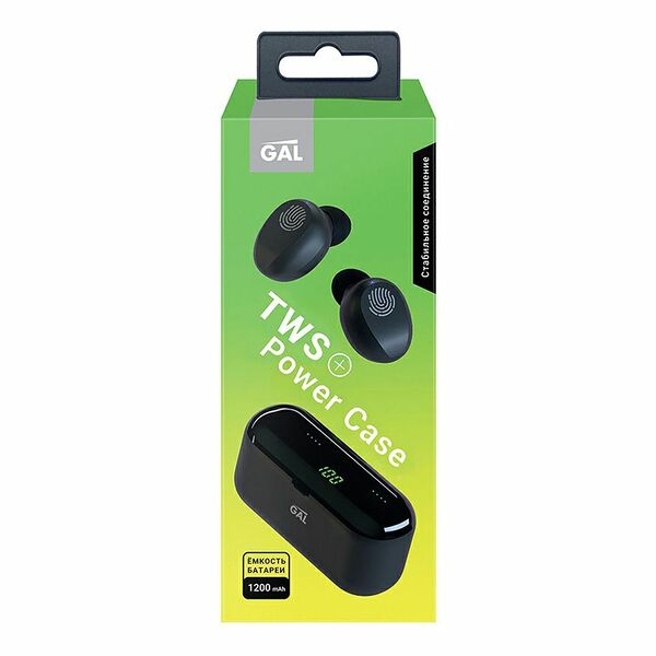 Наушники беспроводные Gal TW-2400 с Bluetooth, черный