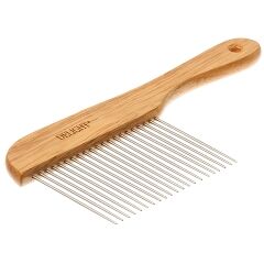 DeLIGHT расческа длиннозубая на деревянном основании 6,5 см.