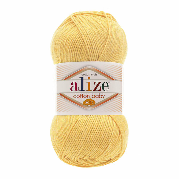 Пряжа ALIZE 'COTTON BABY SOFT ' 100гр. 270м (50% Xлопок - 50% Aкрил)(250 желтый)