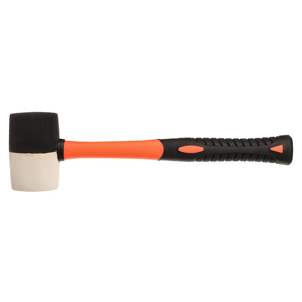 Ермак киянка резиновая, 225 г, черно-белая резина, фибергласовая рукоятка