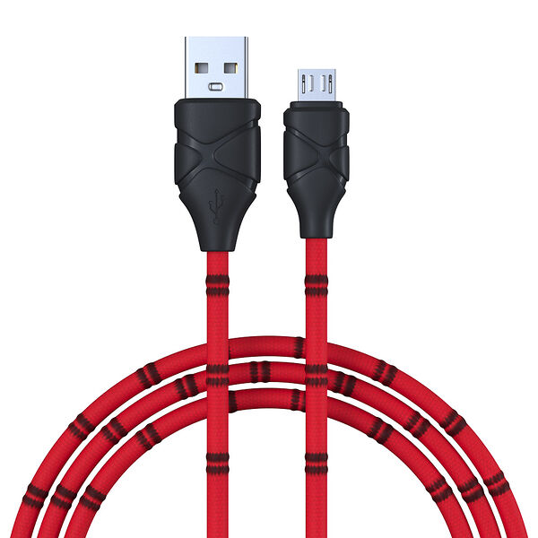 Кабель для зарядки Forza Питон micro usb 1 м 2а тканевая оплётка, 3 цвета в ассортименте