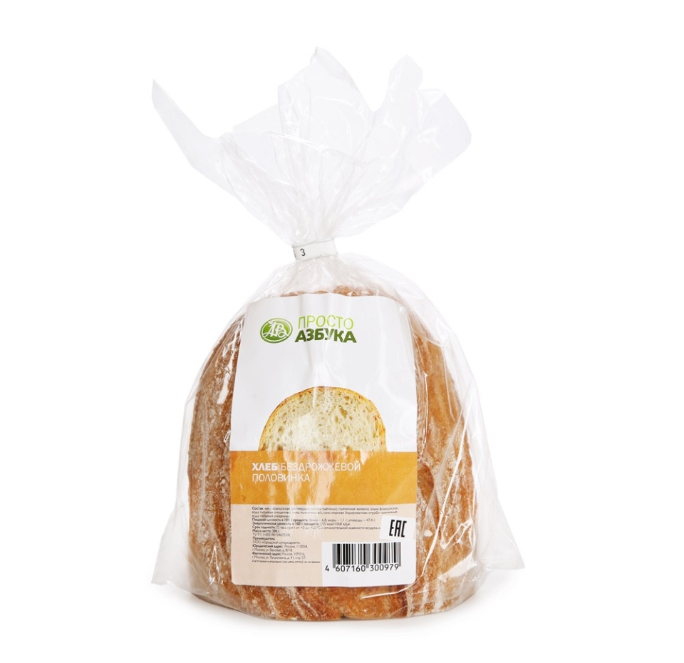 

Хлеб половинка бездрожжевой, «Азбука вкуса», 330 г
