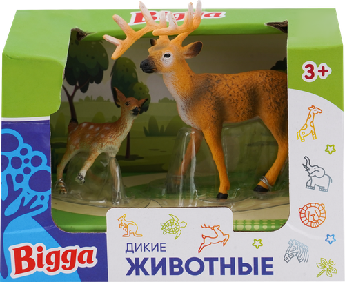 

Набор игровой Bigga Дикие животные 2 предмета, в ассортименте