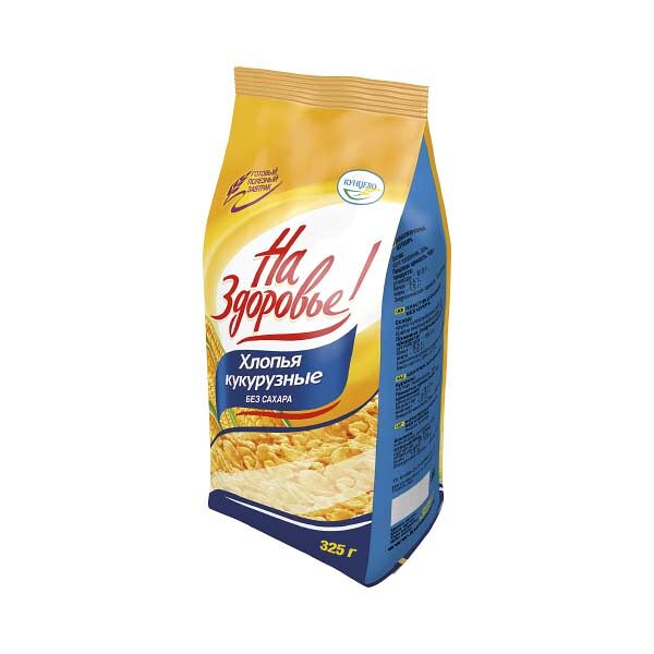 Хлопья кукурузные На Здоровье 325гр без Сахара пакет