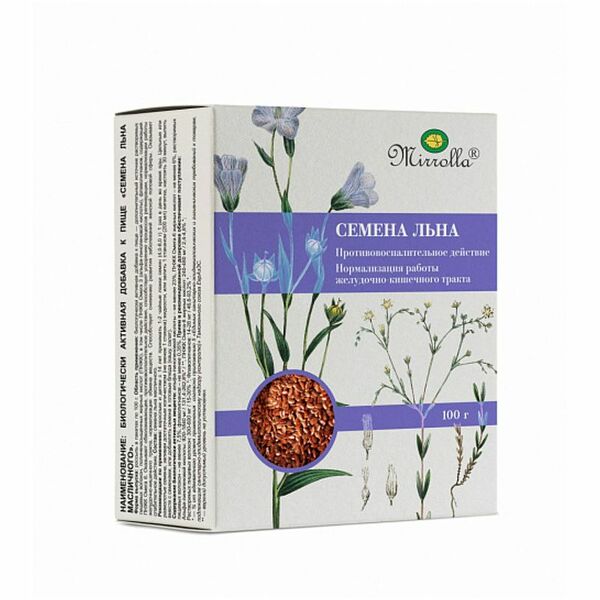 Семена льна масличного Mirrolla, 100г