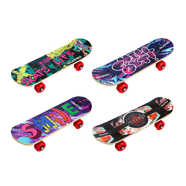 Silapro скейтборд 43х13см (пласт. крепеж, 5030pvc ) макс. нагрузка 30кг