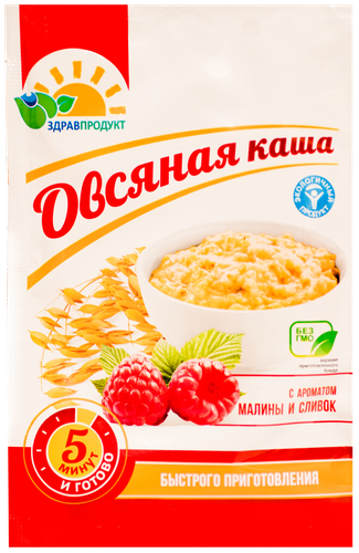 

Каша овсяная ЗДРАВПРОДУКТ Малина со сливками, 30г