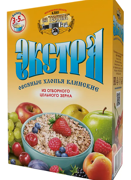 Хлопья овсяные Клинские экстра 500г