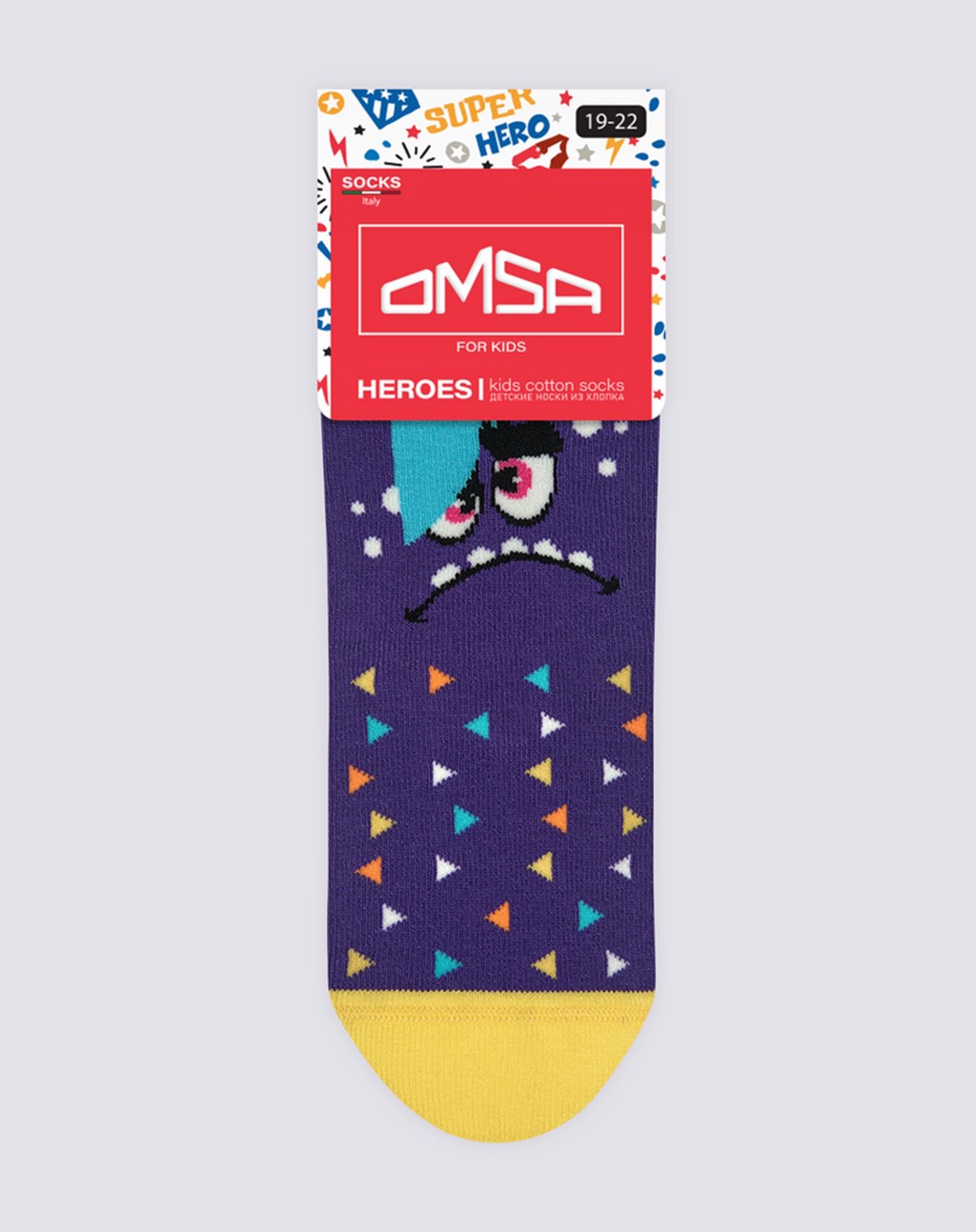 

Носки детские OMSA Kids Calzino, с дизайном монстрики, viola