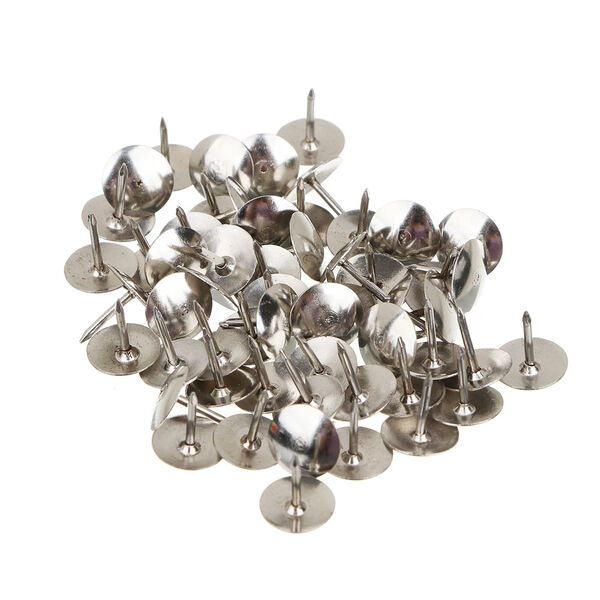 Кнопки канцелярские/гвоздики Clipstudio никелированные в картонной коробке 10 мм 50 шт.