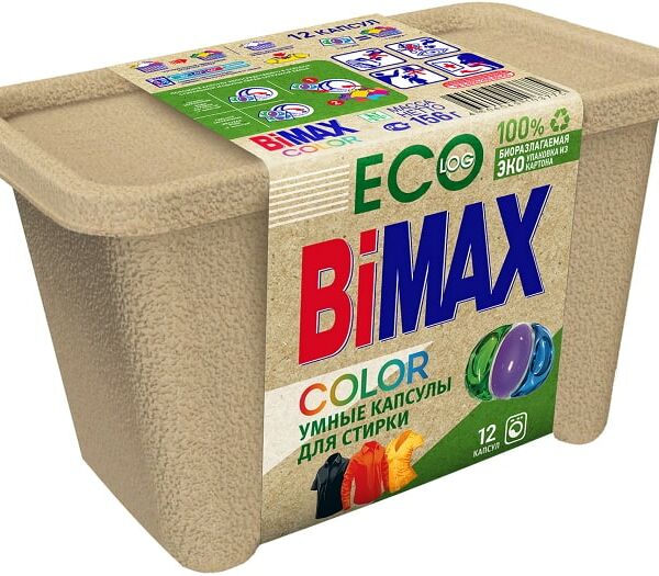 Капсулы для стирки BiMAX Эко Color 12шт