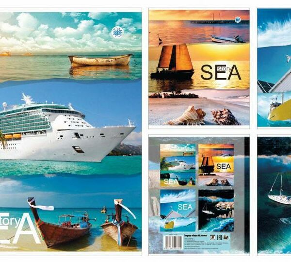 Тетрадь общая клетка 96л серия Морская природа