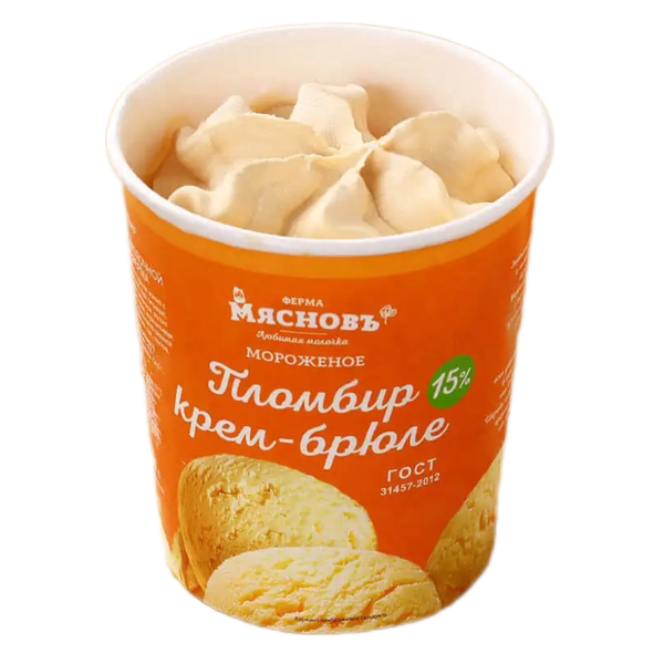 Мороженое пломбир Крем-брюле МясновЪ Ферма Гост 15% 