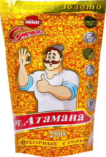 

Семечки подсолнечные От Атамана отборные жареные с солью 250 г
