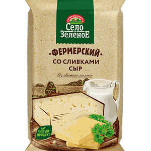 Сыр Село зеленое Фермерский Традиционный со сливками 50%