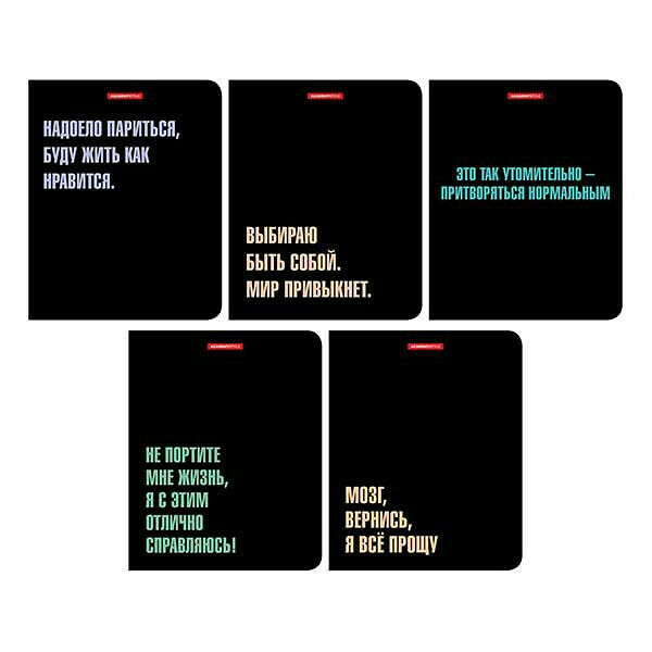 Тетрадь ACADEMY STYLE Мотивашка, А5, 48 листов, в клетку, на скрепке, Арт. 14680/5