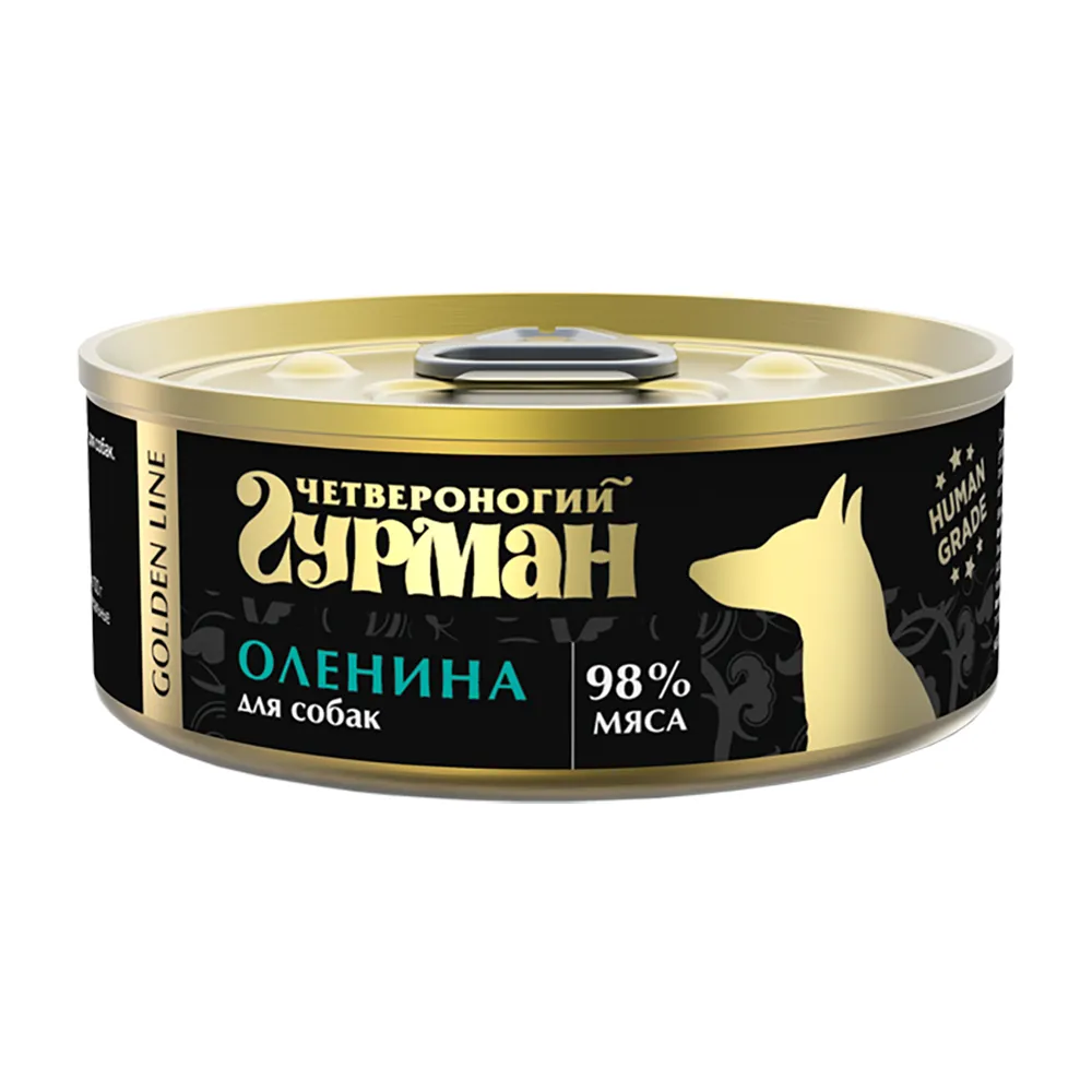 

Консервы для собак Четвероногий гурман Golden Line с олениной 100 г