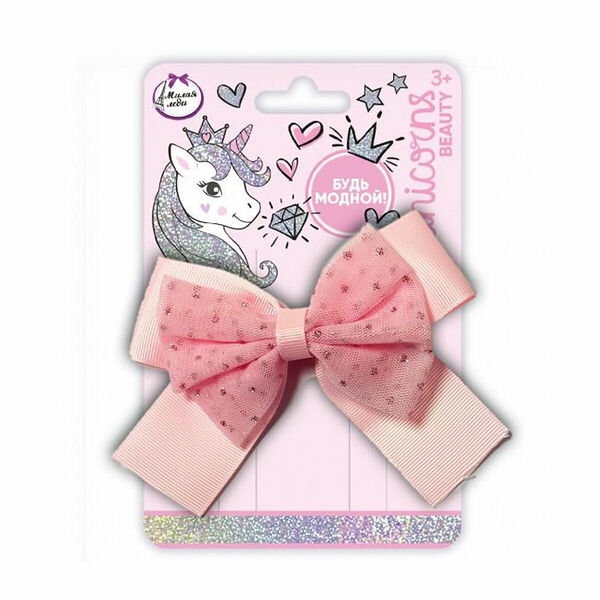 МИЛАЯ ЛЕДИ: Элегантный бант на заколке, розовый (1418269)