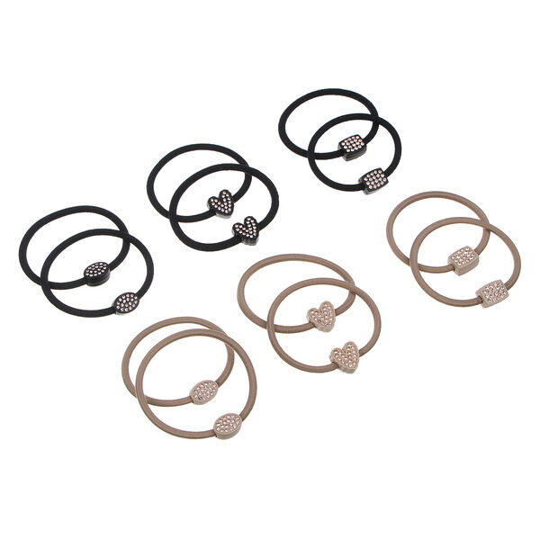 Юниlook резинки для волос 2шт, d5,5см, полиэстер, пластик, 3 дизайна, 2 цвета, acs-64