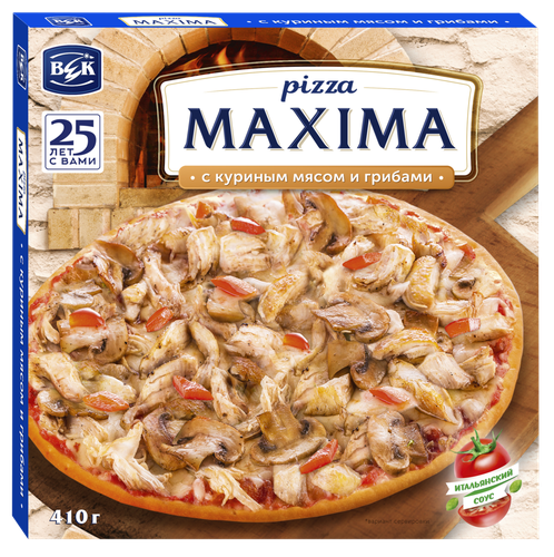 

Пицца Век UnoBravianto с куриным мясом и грибами 340 г