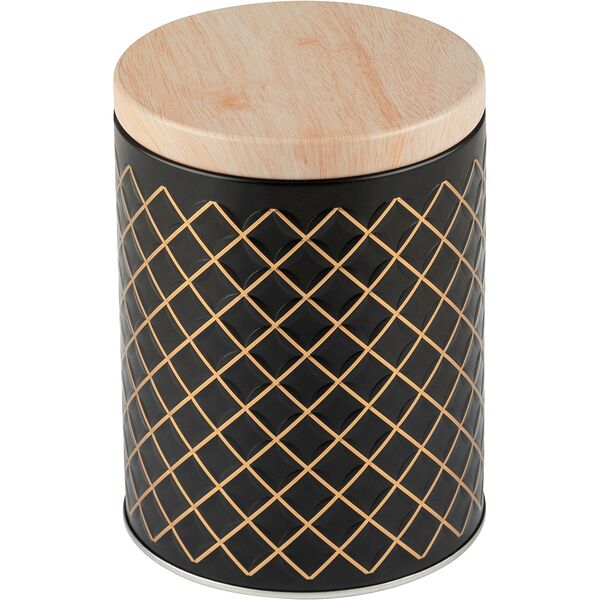 Банка для сыпучих продуктов Mallony Classico Nero, 0.8 л, круглая, металл