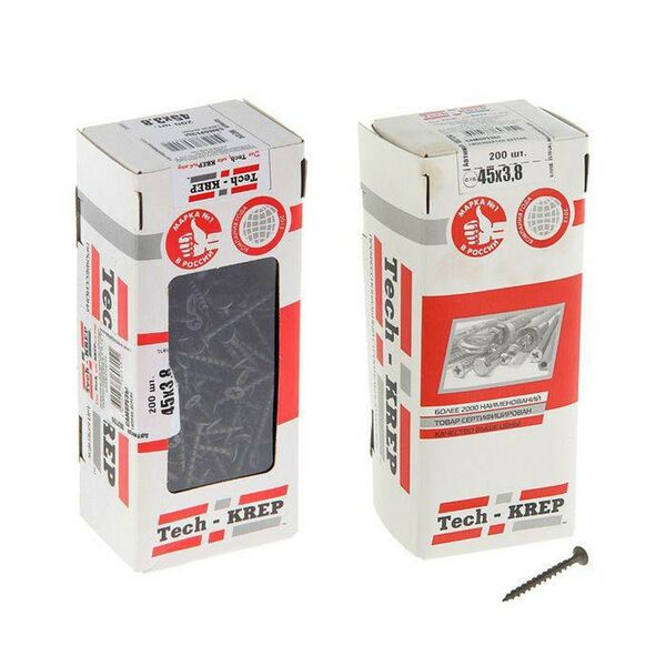 Саморез гипсокартон-дерево Tech Krep 3,8х45 мм 200 шт
