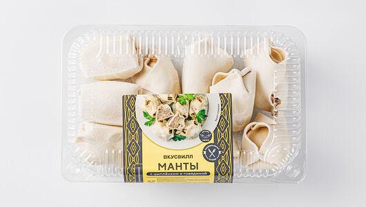 Манты с цыпленком и говядиной(Продукт замороженный)