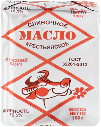 

Масло сливочное КОЧЕНЕВСКАЯ БУРЕНКА Крестьянское 72.5%, без змж, 180г